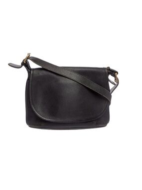 Coach Black Leather Crossbody Bag – Gold-Tone Hardware